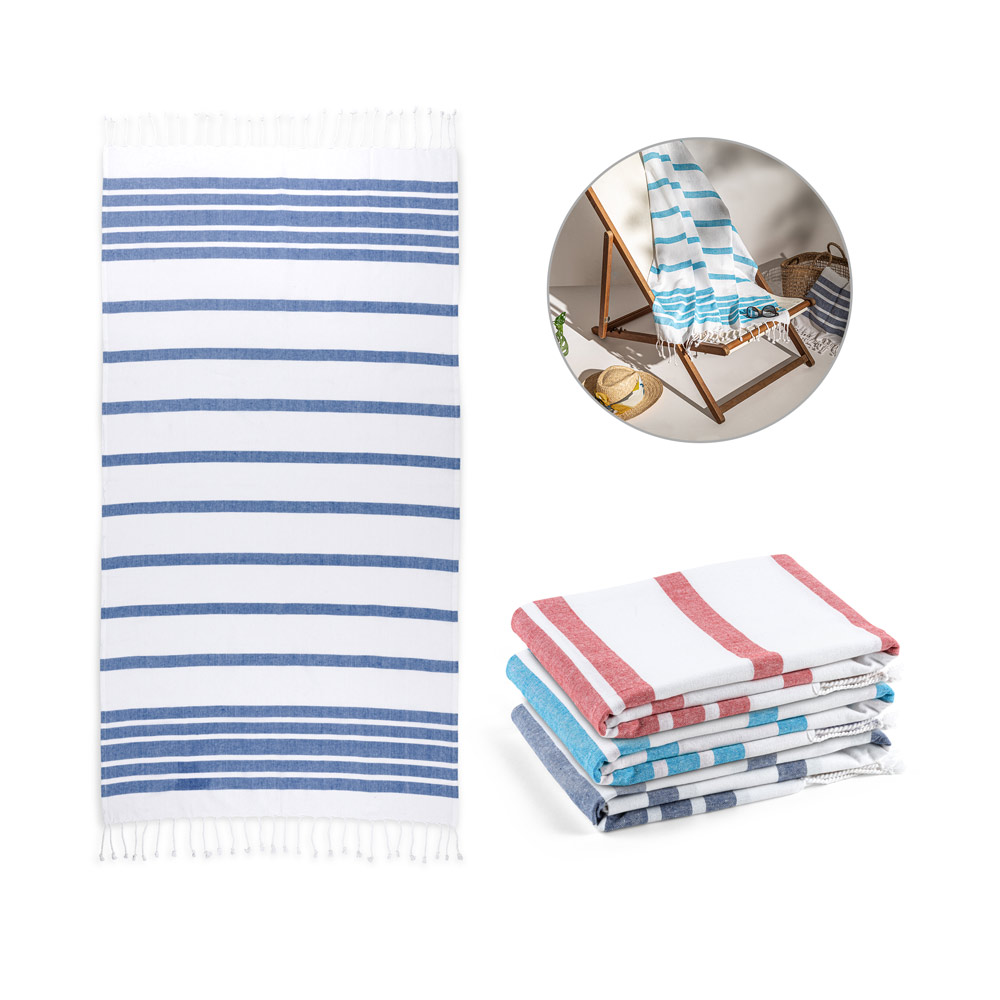 SARDENHA. Ručnik za plažu od pamuka (70% recikliran) i poliestera (30% recikliran) (180 g/m²)