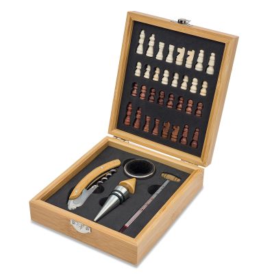 ABRUZZO chess and wine set, beige