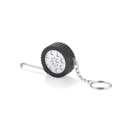Keychain - tape measure TIRE 1 m Silver