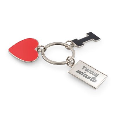 Heart-shaped keyring "I love ..." with a metal plate | Lydus