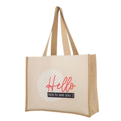 MANNAR cotton-jute bag, beige